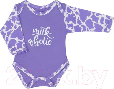 Боди для малышей Rant Milk-Aholic С длинным рукавом / 6181 (фиолетовый, р.56)