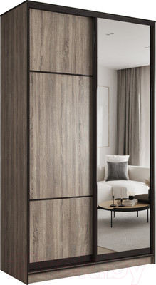 Шкаф-купе Евва 124 TTG.02 / АЭП ШК.2 03 (трюфель/венге глянец)