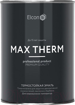 Эмаль Elcon Термостойкая до 1200C (400г, черный)