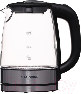 Электрочайник StarWind SKG5210 (черный/серебристый)