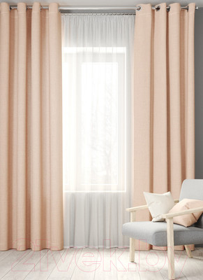 Комплект штор Loon Линен на люверсах / GO.LUV.LIN-3 (бежевый)