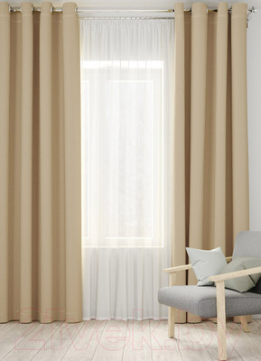 Комплект штор Loon Латте на люверсах / GO.LUV.LAT-1 (бежевый)