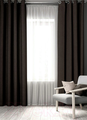 Комплект штор Loon Латте на люверсах / GO.LUV.LAT-2 (коричневый)