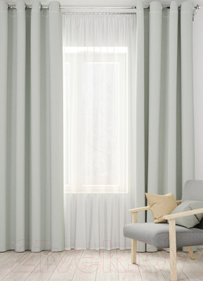 Комплект штор Loon Латте на люверсах / GO.LUV.LAT-4 (светло-серый)