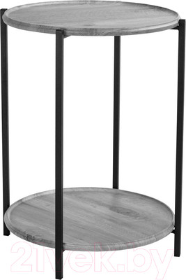 Журнальный столик Мебелик BeautyStyle 21 (орех гикори Grey/черный)