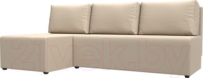 Диван угловой Лига Диванов Поло левый (экокожа бежевый)