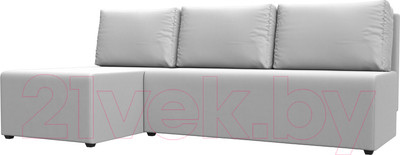 Диван угловой Лига Диванов Поло левый (экокожа белый)