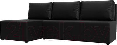 Диван угловой Лига Диванов Поло левый (экокожа черный)