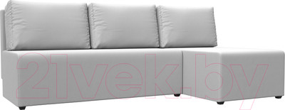 Диван угловой Лига Диванов Поло правый (экокожа белый)