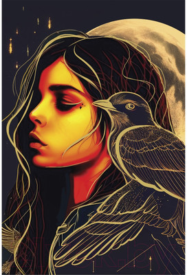 Набор алмазной вышивки Школа талантов Девушка с вороном / 9605303