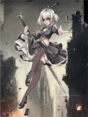 Набор алмазной вышивки Школа талантов Девушка с клинком / 9605307