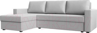 Диван угловой Лига Диванов Траумберг Лайт левый (экокожа белый)