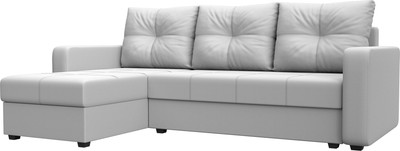 Диван угловой Лига Диванов Ливерпуль Лайт левый (экокожа белый)