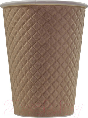 Набор бумажных стаканов Паксервис 300мл / EM90-430 (400шт, вафельный крафт)