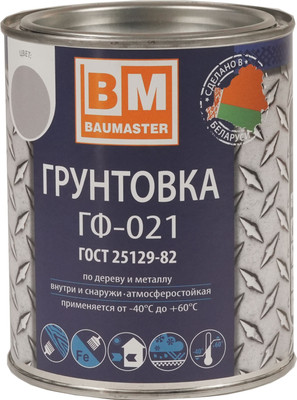 Грунтовка BauMaster ГФ-021 (800г, светло-серый)