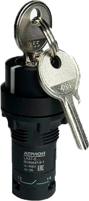 Ключ-выключатель Атрион LA37-E1G211 (черный)