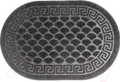 Коврик грязезащитный Kovroff Чешуйки овал 45x75 / ПО/04/18/02 (серый)