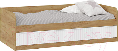 Кровать-тахта ТриЯ Хилтон комбинированная 90x200 (дуб крафт золотой/белый матовый)