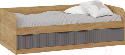 Кровать-тахта ТриЯ Хилтон комбинированная 90x200 (дуб крафт золотой/графит матовый)