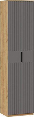 Шкаф ТриЯ Хилтон для одежды исп.2 (дуб крафт золотой/графит матовый)