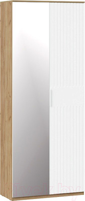 Шкаф ТриЯ Хилтон комбинированный с 2 дверьми исп.2.1 (дуб крафт золотой/белый матовый)