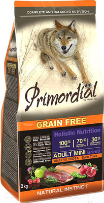 Сухой корм для собак Primordial Dog Mini Adult Trout & Duck MSP5102 (2кг)
