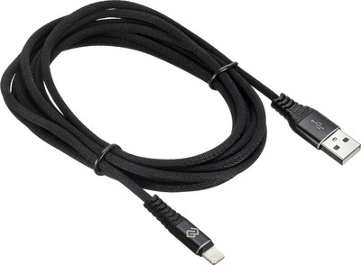 Кабель Digma LIGHT-3M-BRAIDED-BLK (3м, черный)