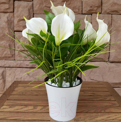 Искусственный цветок ForGarden Композиция из искусственных Калл в горшке / BN10786