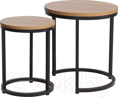 Комплект журнальных столиков Signal Hola (дуб/черный)
