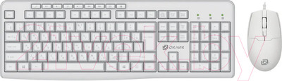 Комплект клавиатура и мышь Оклик S650 (белый)