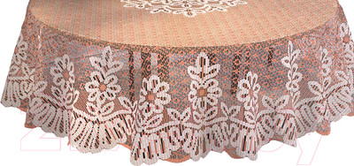 Скатерть Лента Д134АБ (155x160, белый/бронзовый)