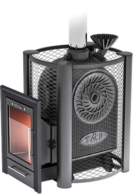 Печь-каменка ТМФ Черная жемчужина Люмина Плюс с чугунной каменкой