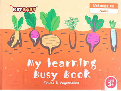 Развивающая книга Darvish Книга с липучками. Фрукты и овощи / DV-14402D