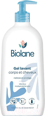 Гель для тела детский Biolane Гель для очищения тела и волос (750мл)