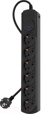 Сетевой фильтр IPPON BK-6-EU-3-10-B (3м, 6 розеток, черный)
