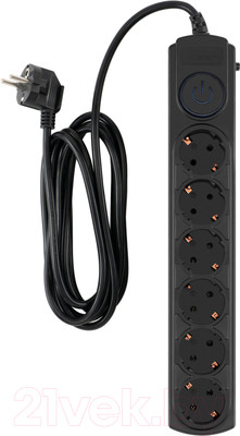 Сетевой фильтр IPPON BK-6-EU-5-10-B (5м, 6 розеток, черный)