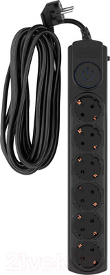 Сетевой фильтр IPPON BK-6-EU-5-16-B (5м, 6 розеток, черный)