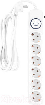 Сетевой фильтр IPPON BK-6-EU-5-16-W (5м, 6 розеток, белый)