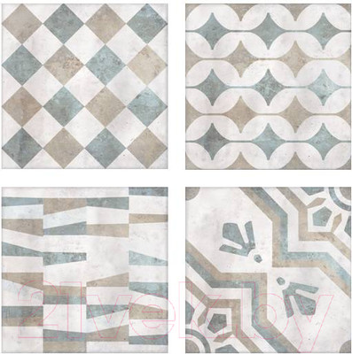 Плитка Axima Либретто матовый орнамент (200x200, микс декор)