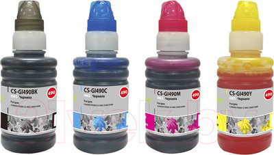 Комплект контейнеров с чернилами Cactus CS-GI490BK/M/C/Y
