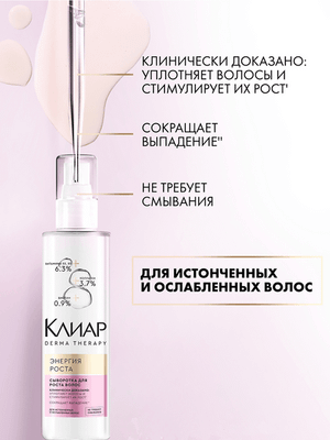Сыворотка для волос Clear Derma Therapy Энергия роста (190мл)