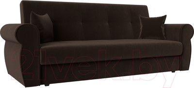 Диван Лига Диванов Лига-019 / 118359 (микровельвет коричневый/подушки коричневый)