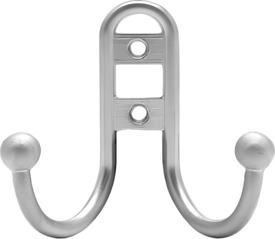 Крючок для одежды Trodos ZY-208В 2-рожковый сплав ЦАМ (хром матовый)