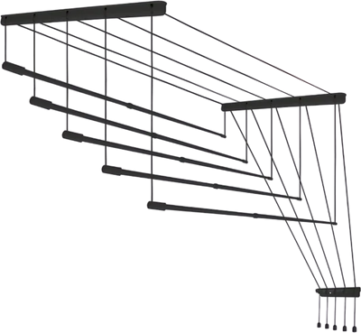 Сушилка для белья Comfort Alumin Group Потолочная 5 прутьев Black Style Telescop 100-180см (алюминий)