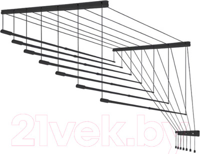 Сушилка для белья Comfort Alumin Group Потолочная 7 прутьев Black Style Telescop 140-250см (алюминий)