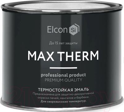 Эмаль Elcon Термостойкая до 700C (400г, серебристый)