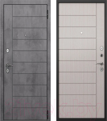 Входная дверь Mastino H1 Home Eco PP 96x205 (правая, черный муар металлик/бетон темный/бьянко ларче)