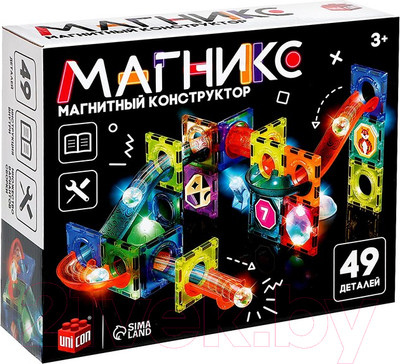 Конструктор магнитный Unicon Магникс / 9444940 (49эл)