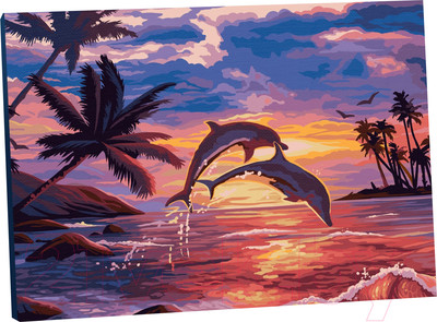 Картина по номерам Школа талантов Игра дельфинов / 5222625