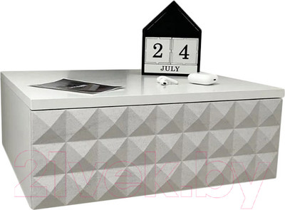 Прикроватная тумба Shtabe Simple 7000 эко (травертин/белый)